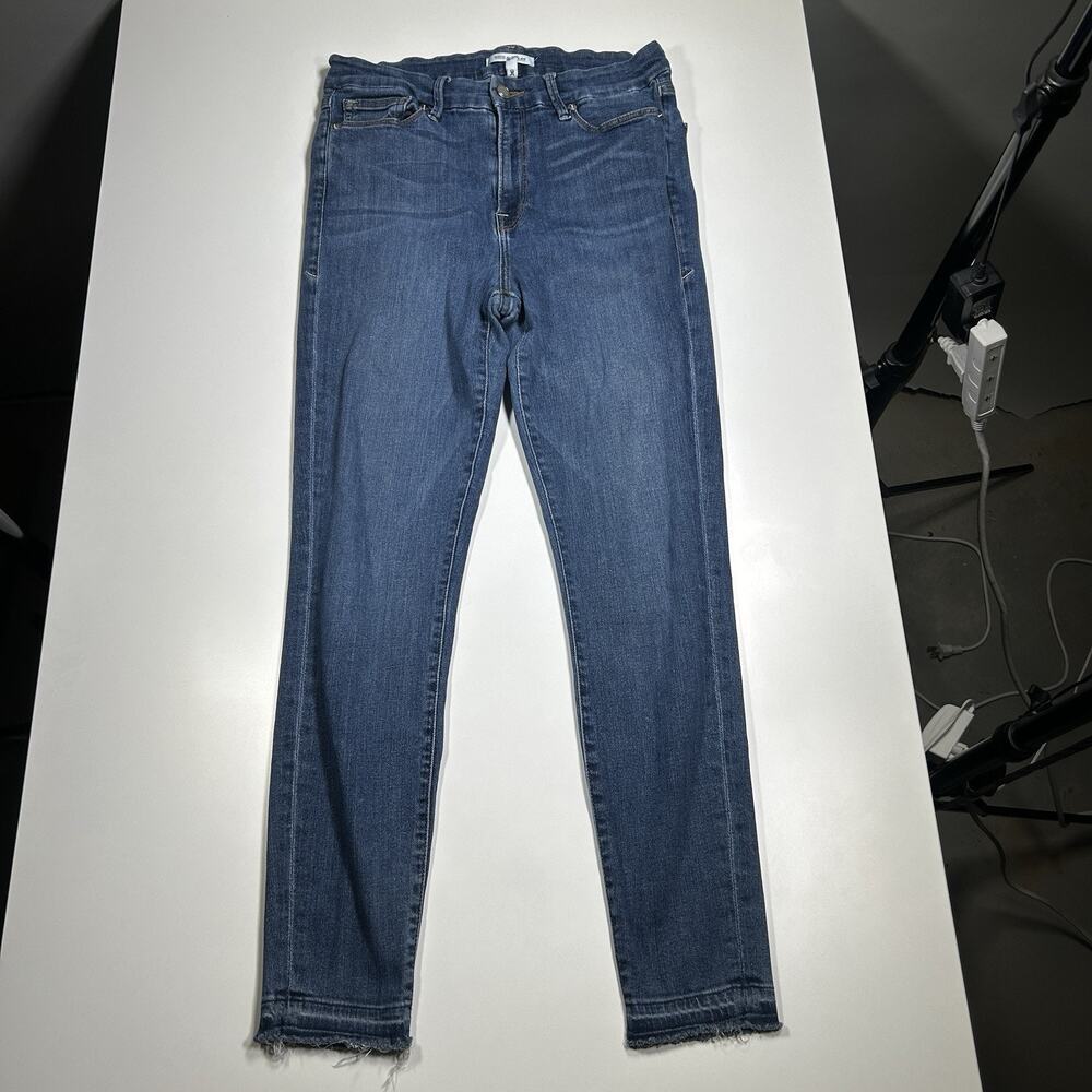 Good American Jeans Womens 28x26 Good Legs Skinny Raw Hem Blue Denim Made In USA